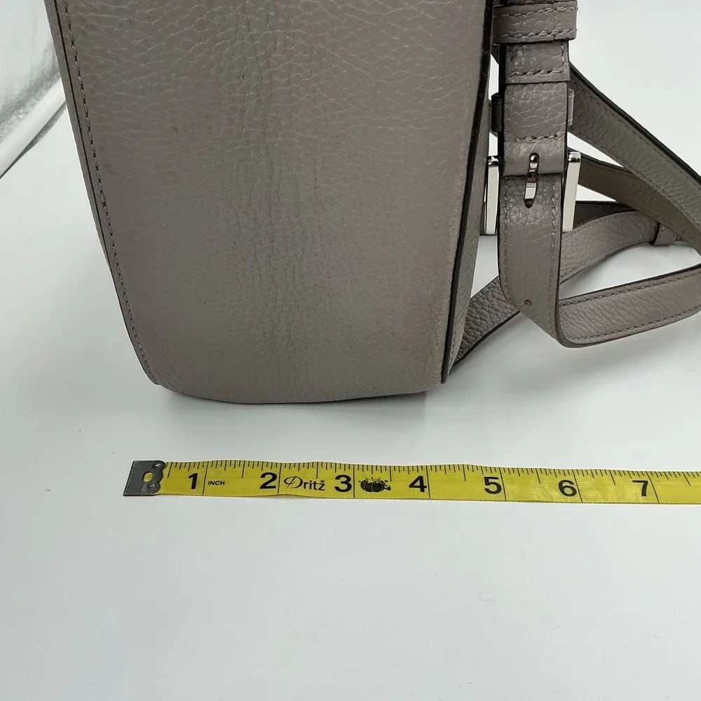Kate Spade New York Pebbled Leather Dome‎ Backpack Taupe Grey Silver Hardware